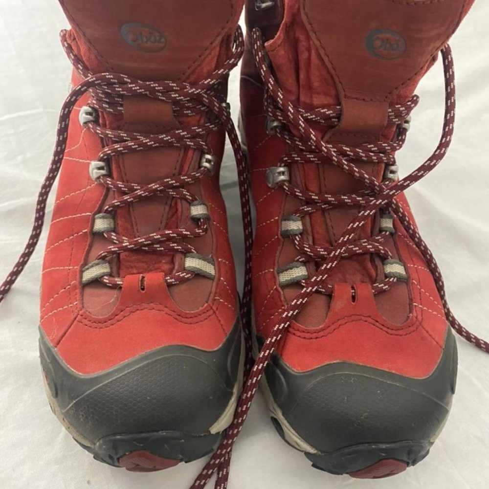 OBOZ Women's Bridger Red B-Dry Waterproof Vibram Lace Hiking Boots Shoes Sz 9w